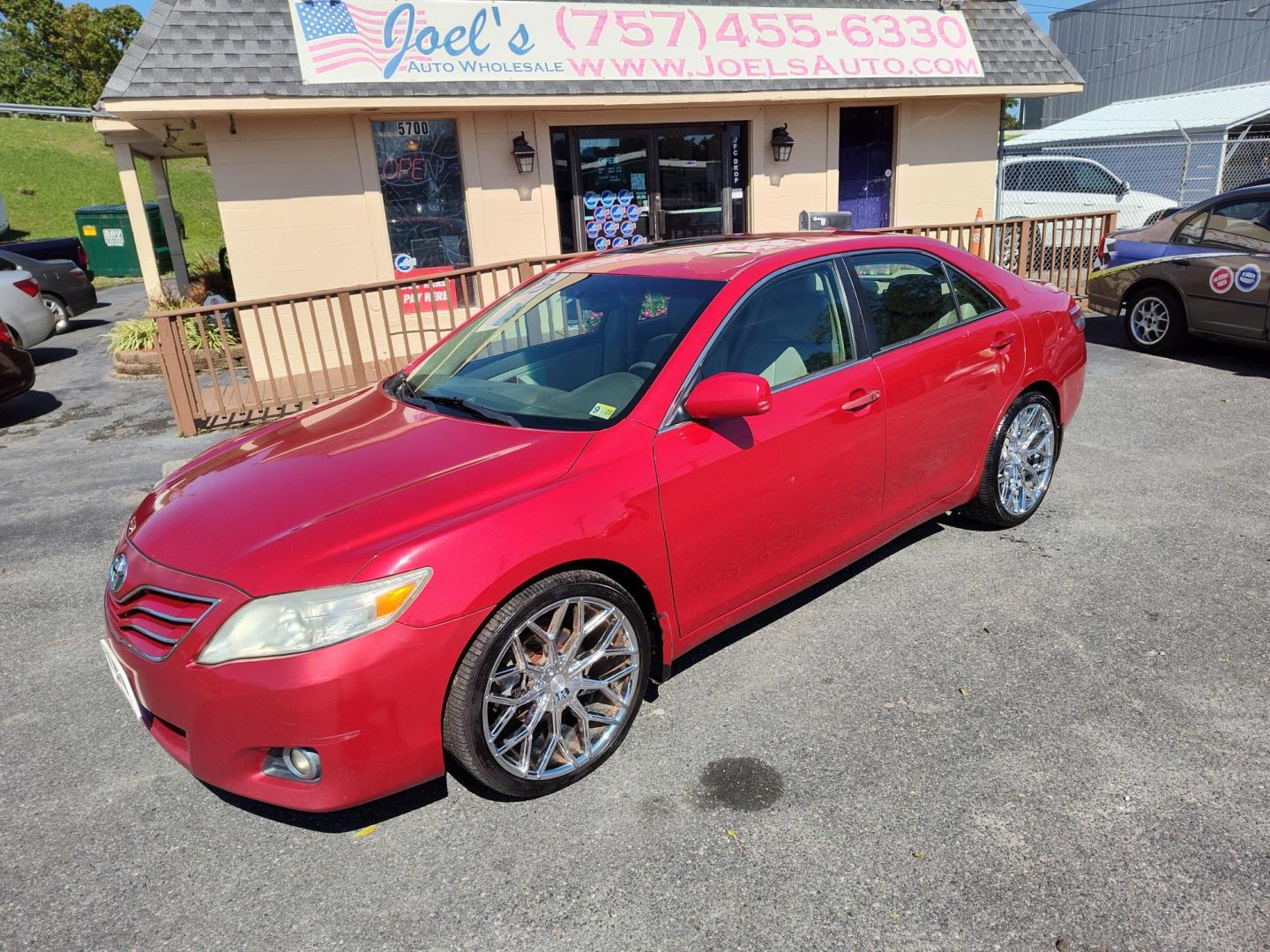 2010 Red Toyota Camry LE V6 6-Spd AT (4T1BK3EK3AU) with an 3.5L V6 DOHC 24V engine, 6-Speed Automatic transmission, located at 5700 Curlew Drive, Norfolk, VA, 23502, (757) 455-6330, 36.841885, -76.209412 - Photo#0