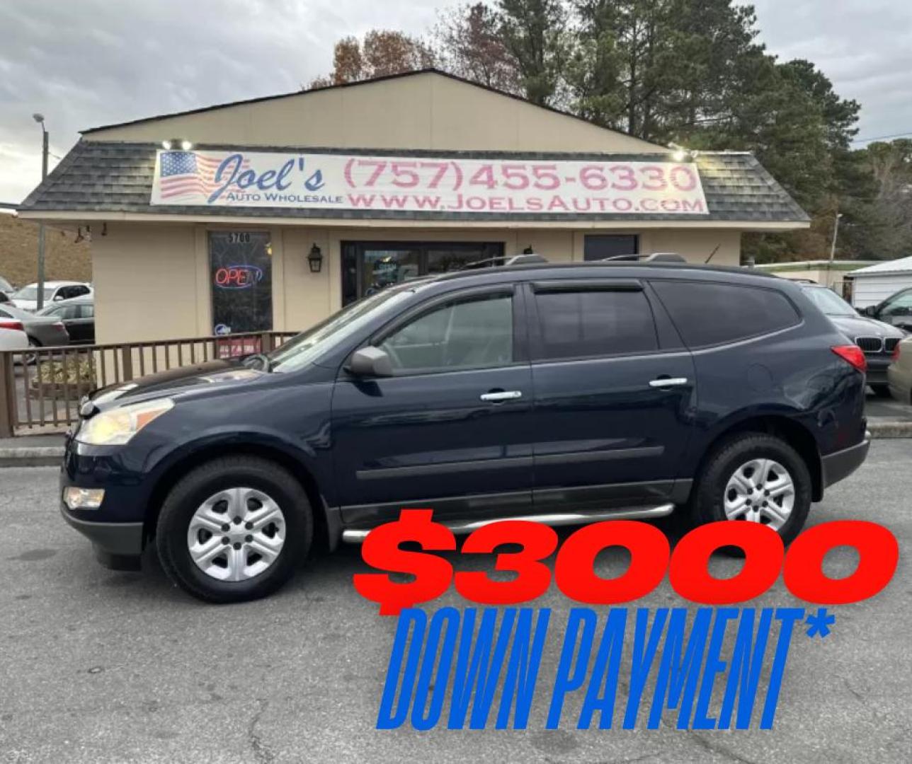 2012 Blue Chevrolet Traverse LS AWD (1GNKVEED1CJ) with an 3.6L V6 DOHC 24V engine, 6-Speed Automatic transmission, located at 5700 Curlew Drive, Norfolk, VA, 23502, (757) 455-6330, 36.841885, -76.209412 - Photo#0