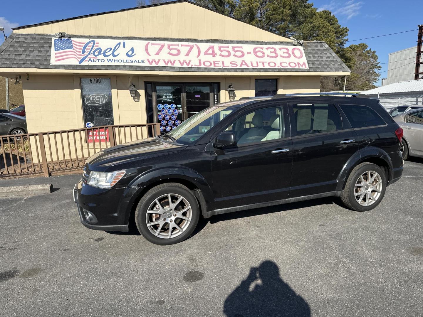 2012 Black Dodge Journey Crew (3C4PDCDG9CT) with an 3.6L V6 DOHC 24V engine, 6-Speed Automatic transmission, located at 5700 Curlew Drive, Norfolk, VA, 23502, (757) 455-6330, 36.841885, -76.209412 - Photo#0