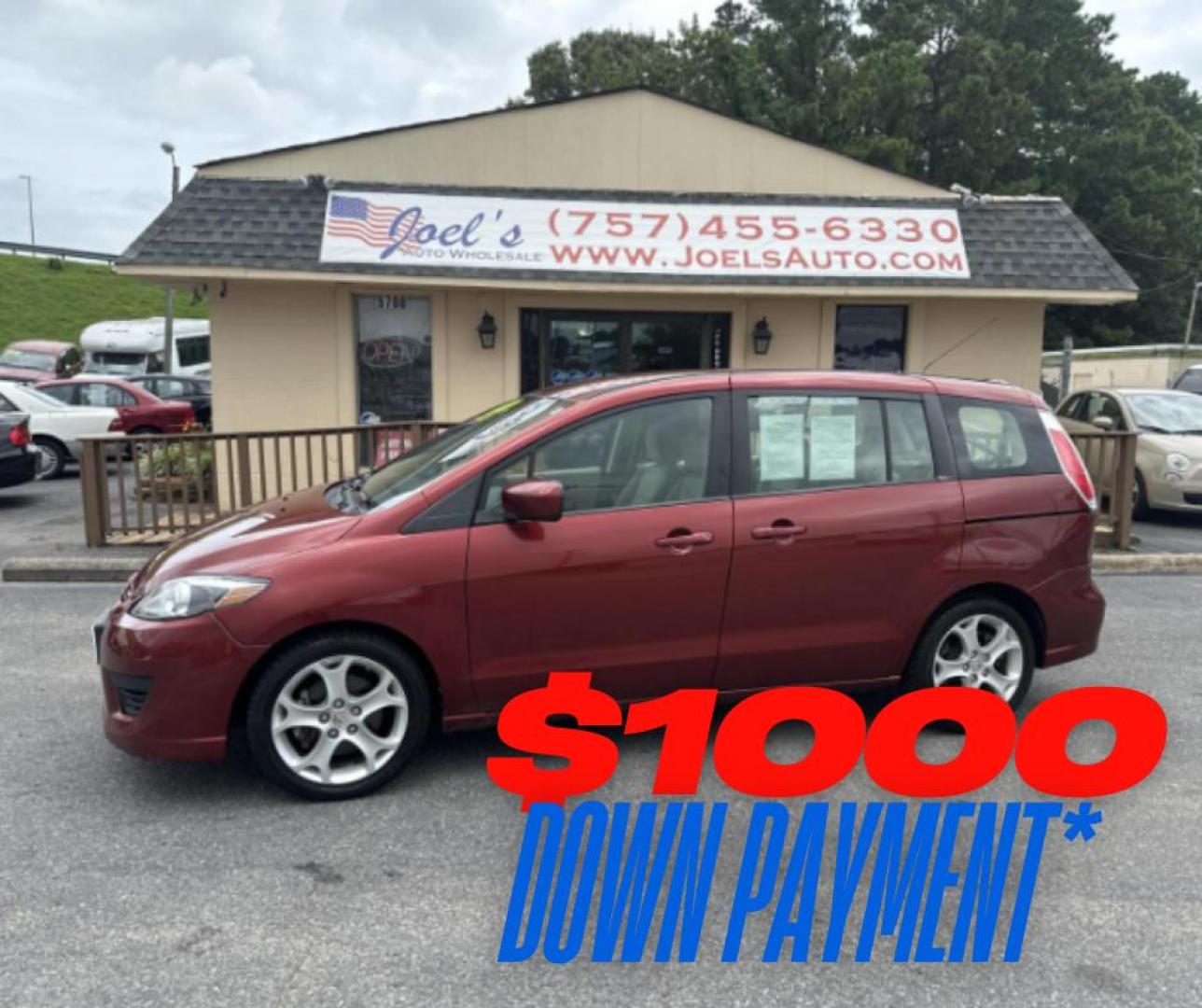 2010 Red Mazda MAZDA5 Grand Touring (JM1CR2W32A0) with an 2.3L L4 DOHC 16V engine, located at 5700 Curlew Drive, Norfolk, VA, 23502, (757) 455-6330, 36.841885, -76.209412 - Photo#0