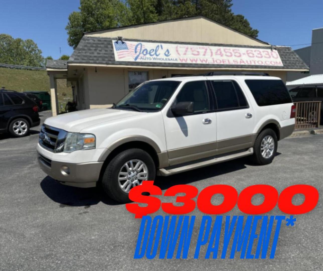 2011 white Ford Expedition EL King Ranch 4WD (1FMJK1J56BE) with an 5.4L V8 SOHC 16V FFV engine, 6-Speed Automatic transmission, located at 5700 Curlew Drive, Norfolk, VA, 23502, (757) 455-6330, 36.841885, -76.209412 - Photo#0