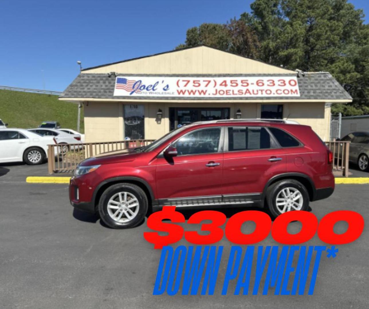 2014 Red /black Kia Sorento LX V6 FWD (5XYKT4A7XEG) with an 3.3L V6 DOHC 24V engine, 6-Speed Automatic transmission, located at 5700 Curlew Drive, Norfolk, VA, 23502, (757) 455-6330, 36.841885, -76.209412 - Photo#0