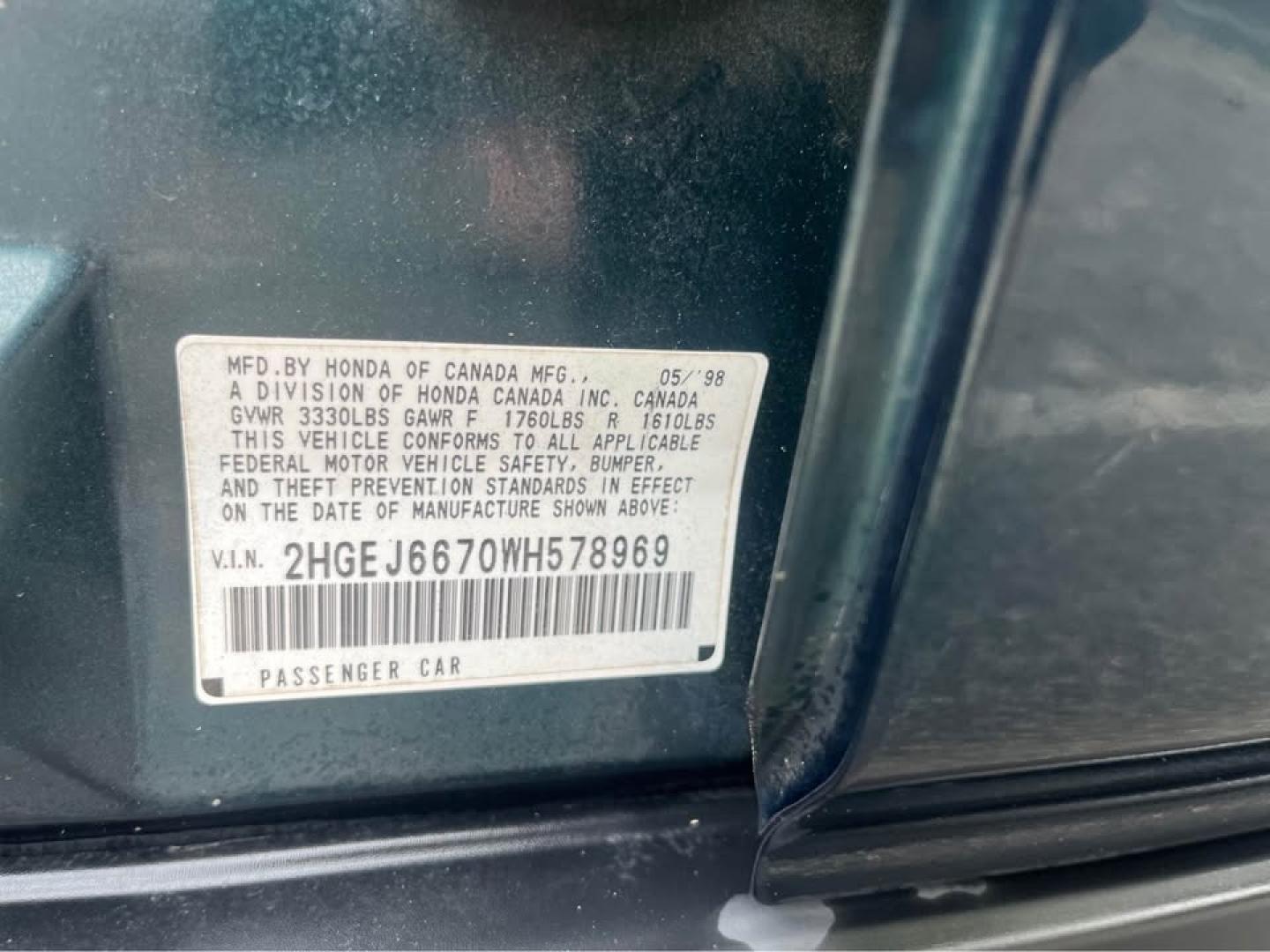 1998 Green /Tan Honda Civic LX sedan (2HGEJ6670WH) with an 1.6L L4 SOHC 16V engine, 4-Speed Automatic Overdrive transmission, located at 5700 Curlew Drive, Norfolk, VA, 23502, (757) 455-6330, 36.841885, -76.209412 - CASH DEAL NO IN HOUSE FINANCING -1998 Honda Civic Sedan -98k miles -Automatic transmission -Great condition with the exception of some missing clear coat -Ready for a new owner! -Virginia dealer $250 PROCESSING FEE INCLUDED IN PRICE - Photo#9