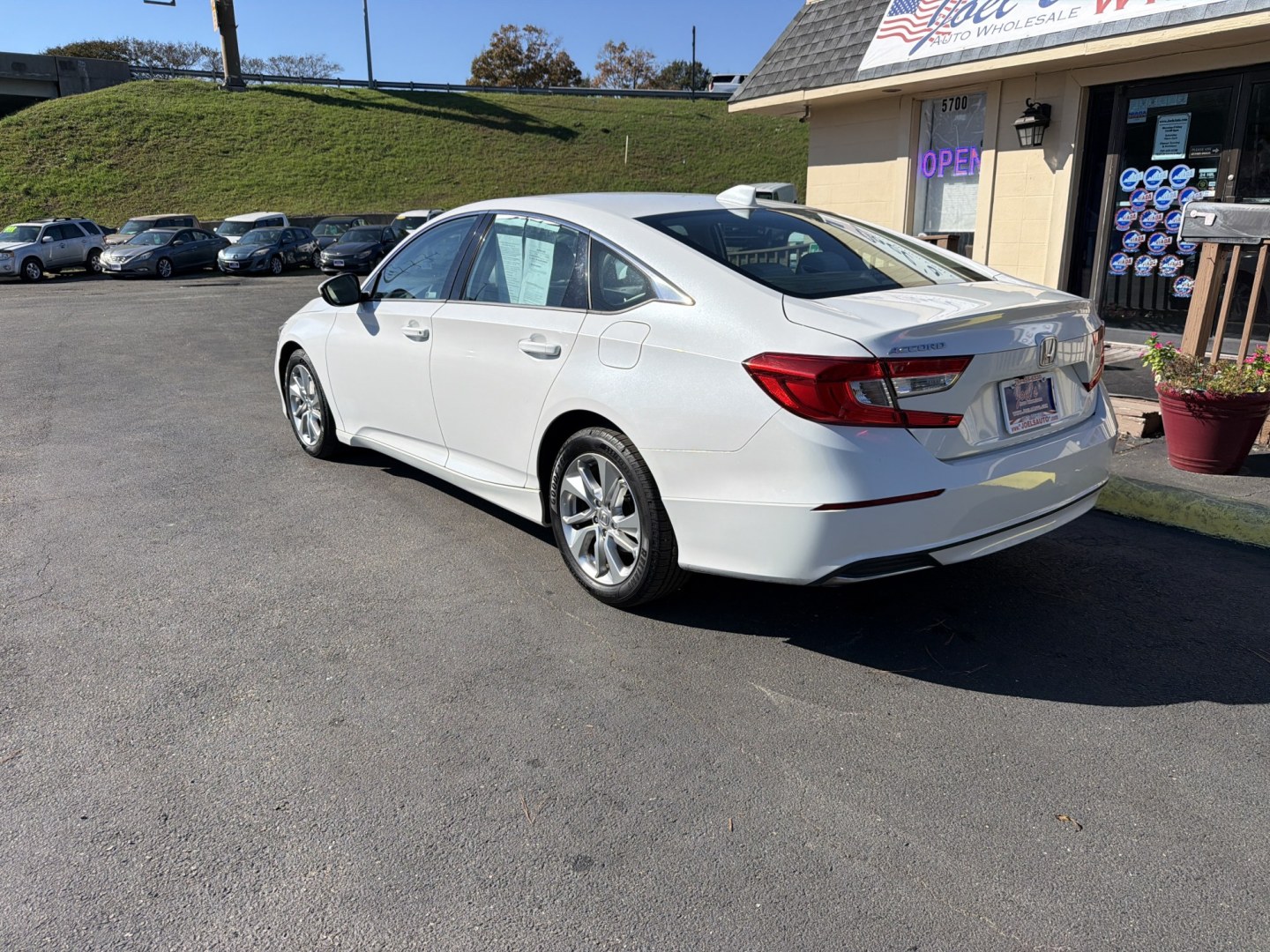 2018 WHITE Honda Accord LX CVT (1HGCV1F16JA) with an 1.5L L4 DOHC 16V engine, CVT transmission, located at 5700 Curlew Dr., Norfolk, VA, 23502, (703) 554-4373, 36.841885, -76.209412- Photo#1